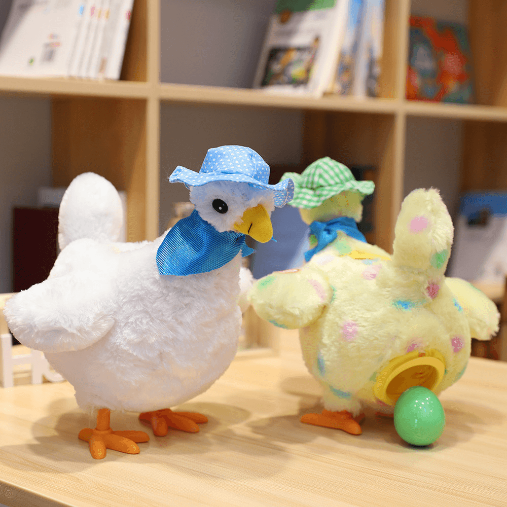 Electric Egg Laying Hen Funny Plush Toy Plush Doll for Kids Gift - MRSLM