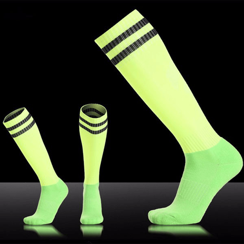 Men Adults Football Stripes Thickened Bottom Socks Long Tube Hygroscopic anti Skid Sports Socks - MRSLM