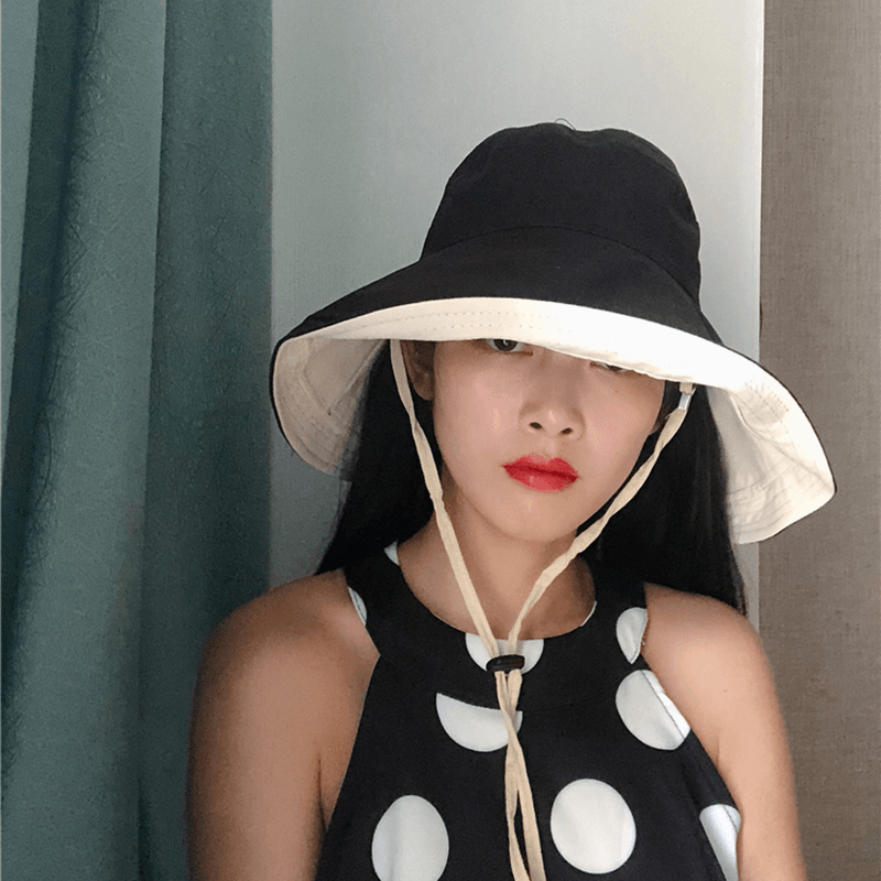 Women Summer Two-Sided Uv Protection Brimmed Floppy Hat - MRSLM