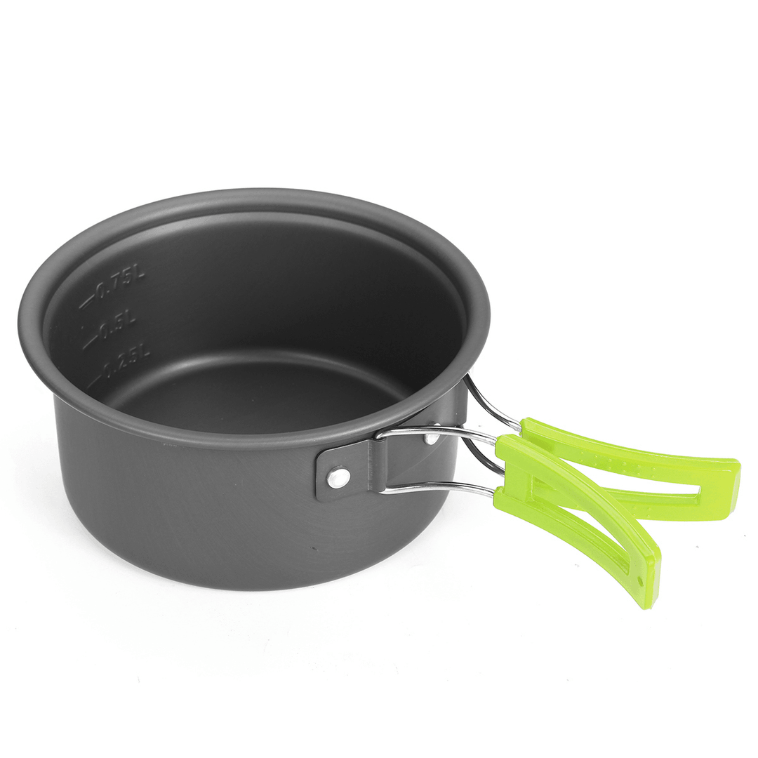 1-2 People Camping Cookware Set Non-Stick Cooking Bowl Pot Pan Ultra-Light Outdoor Picnic Camping BBQ - MRSLM