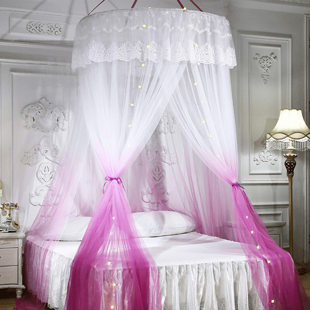 Ceiling-Mounted Mosquito Net Free Installation Home Dome Foldable Bed Canopy - MRSLM