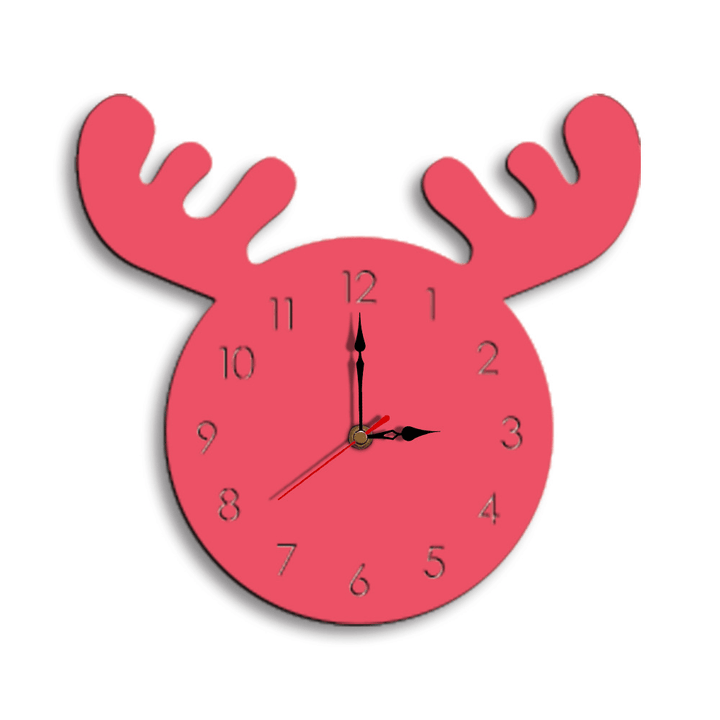 Wapiti Head Creative Wall Clock Living Room Home Cartoon Children'S Clock - MRSLM