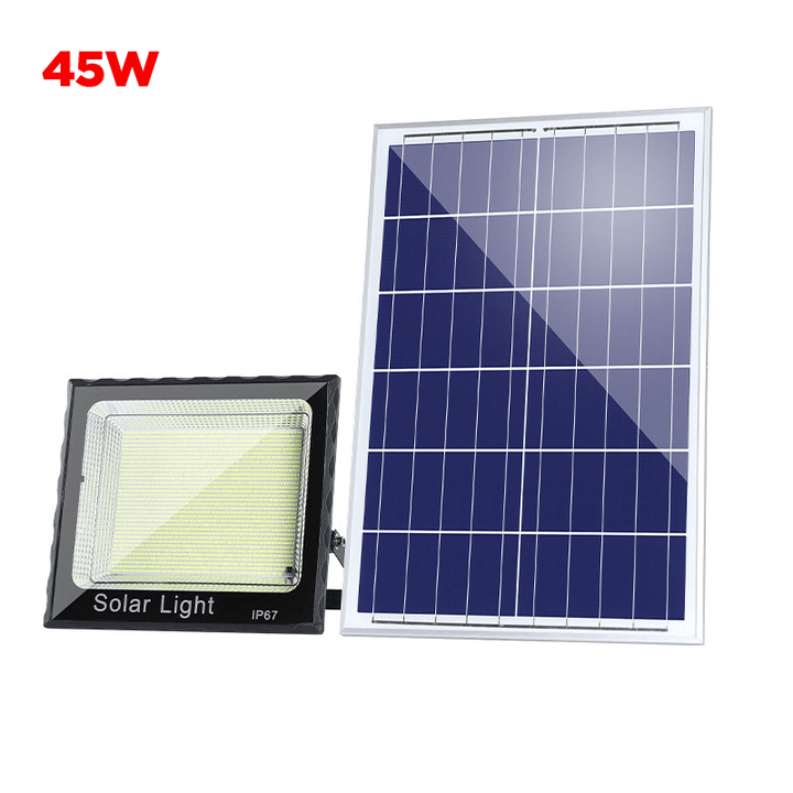 25/45W Solar Flood Light 3 Modes Adjustable Sunlight Spotlights IP67 Werproof 355/641 Leds Street Lamp with Control for Yard Garden Path Patio - MRSLM