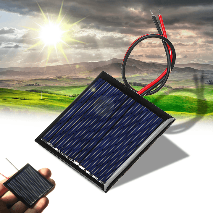 LEORY 0.25W 5V 45*45Mm Mini Polysilicon Solar Panel Epoxy Board with Wire - MRSLM