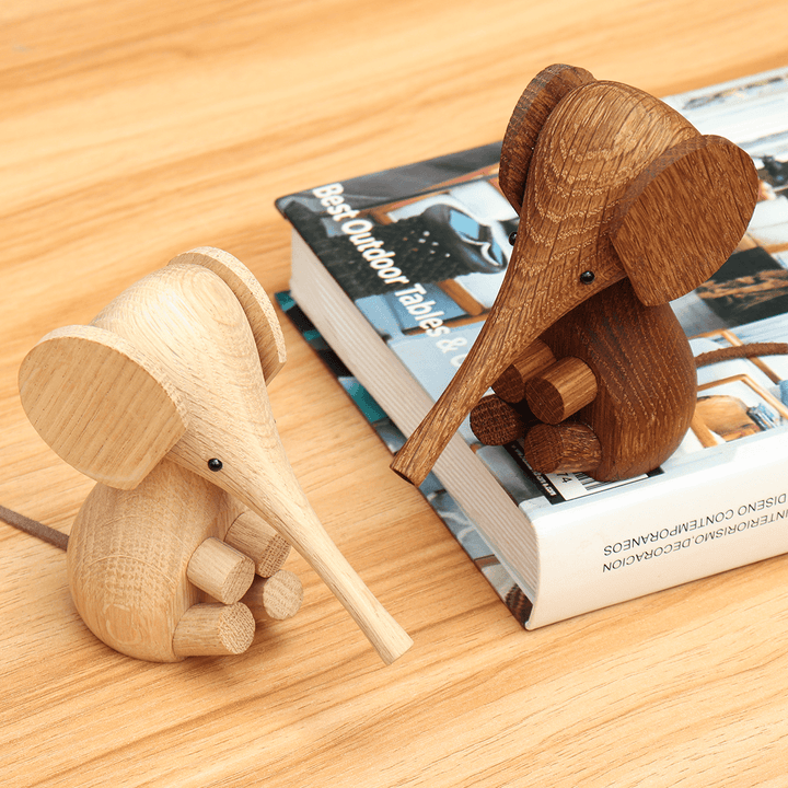 Adjustable Handicraft Elephant Wooden Animal Doll Smooth Surface Home Decorations Gift - MRSLM