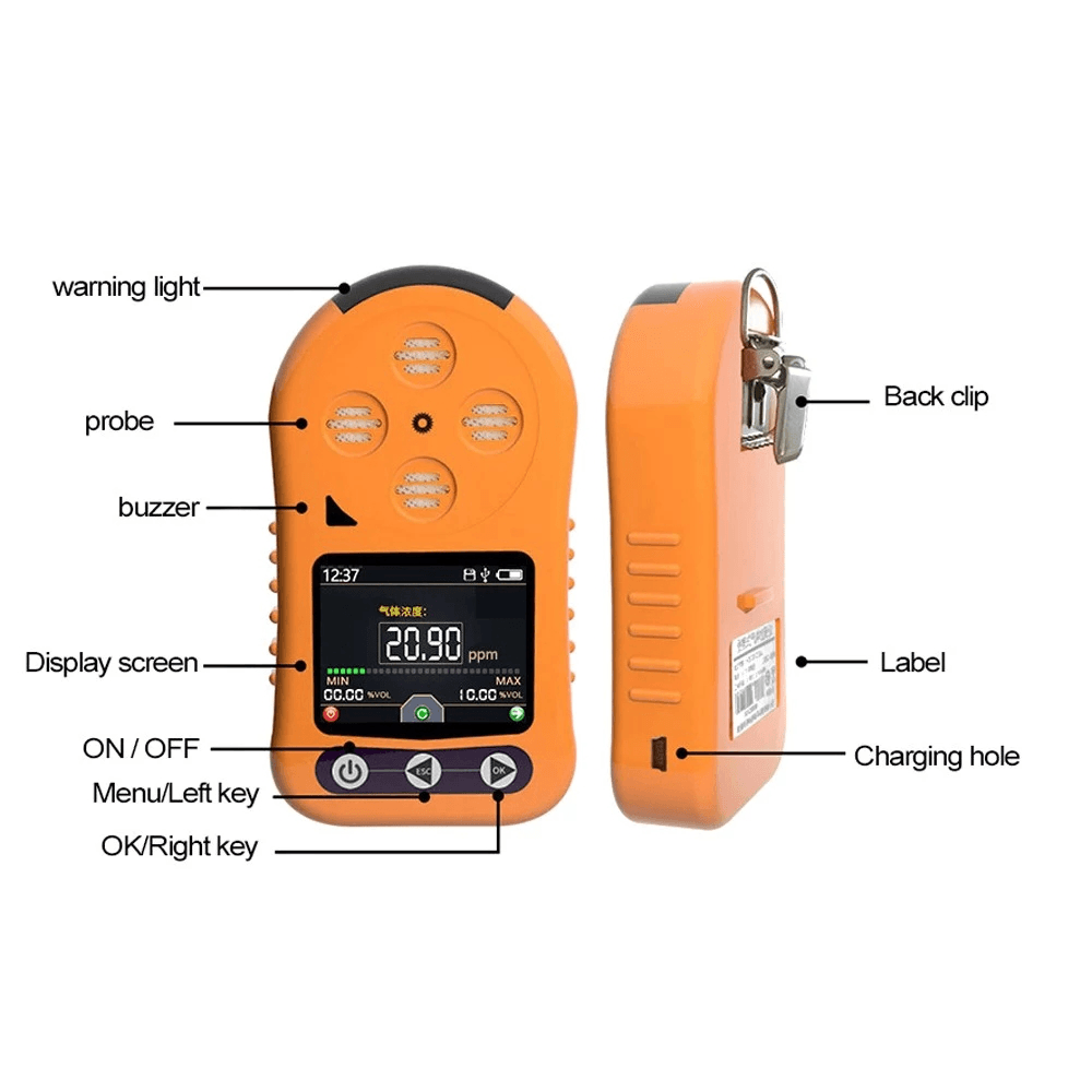 Handheld O₃ Analyzer Multiple Alarms Air Detector Portable Ozone Concentration Tester Multifunctional Quick Sensing Air Quality Monitor - MRSLM