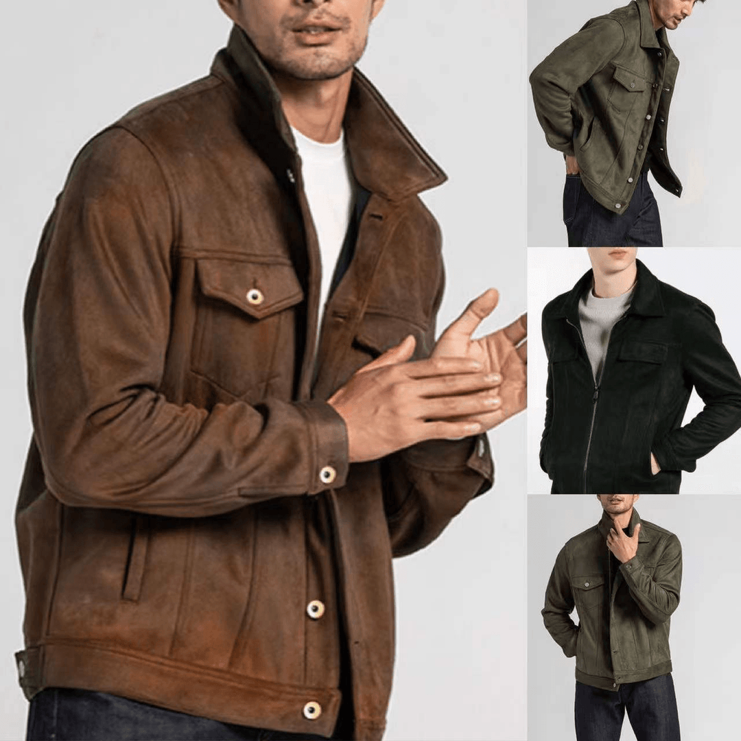 New Suede Jacket Lapel Men'S Workwear Coat - MRSLM