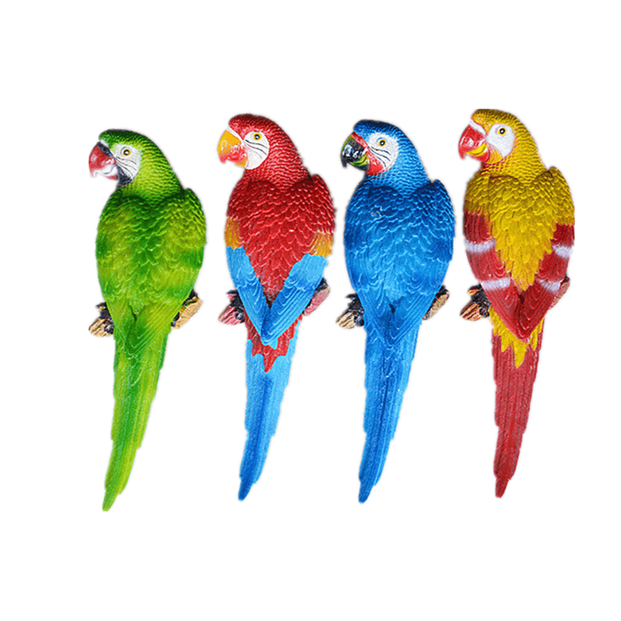 Resin Lifelike Bird Ornament Statue Parrot Model Figurine Home Lawn Sculpture Decorations - MRSLM