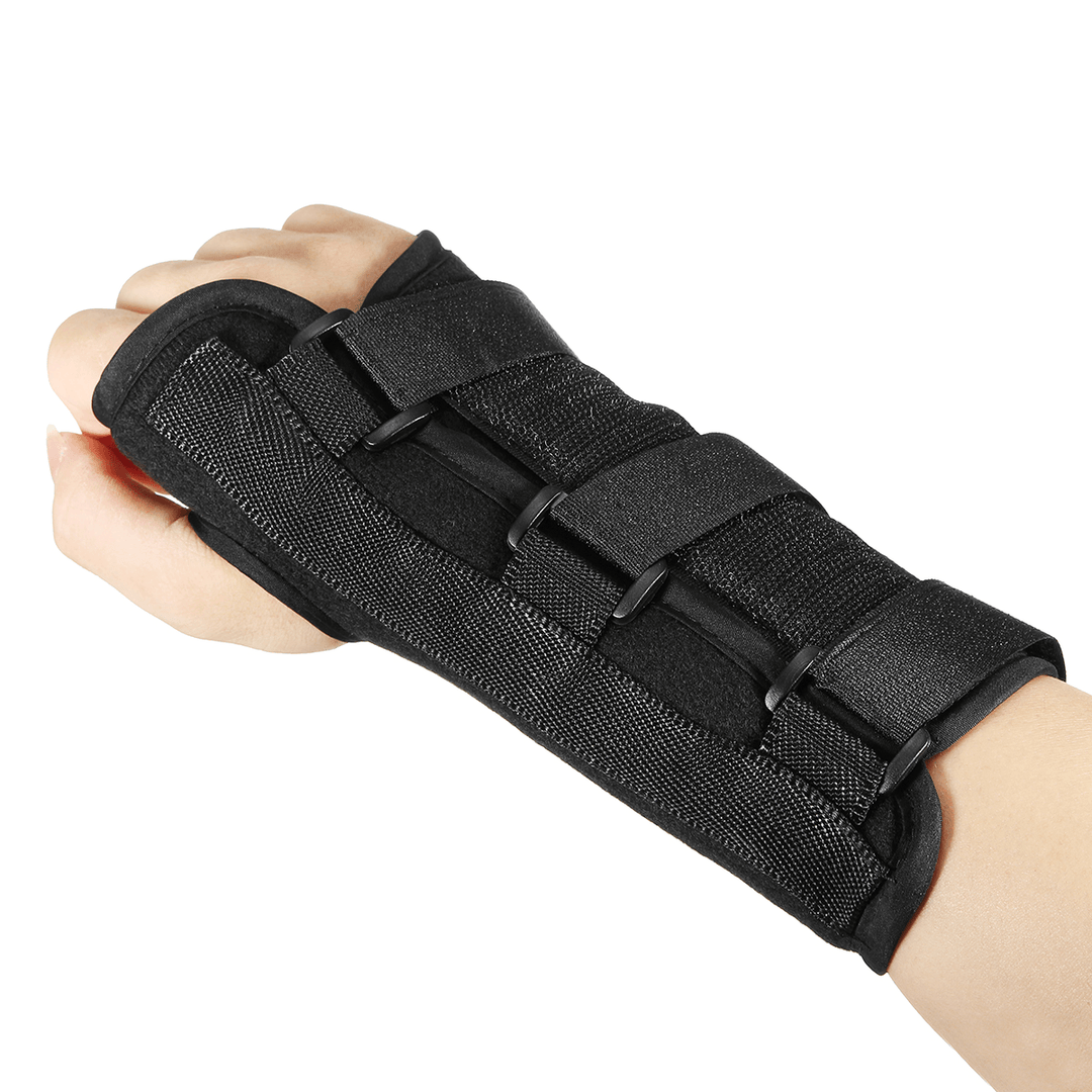 1Pair Right Left Hands Breathable Night Wrist Brace Sleep Support Carpal Tunnel Comfort Composite Fabric Wrist Splint Arthritis Sprain Gym 3 Straps Adjustable Metal Strip - MRSLM