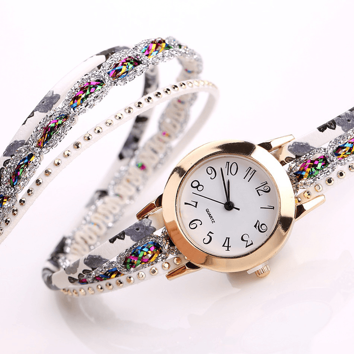 DUOYA Retro Style Women Bracelet Watch Rhinestone Quartz Watch - MRSLM