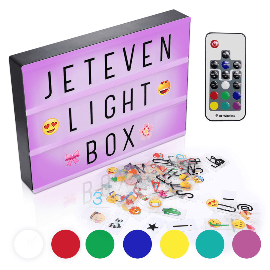 USB A4 7 Color Light Box with Remote Control Home Party Wedding Lamp Decor - MRSLM