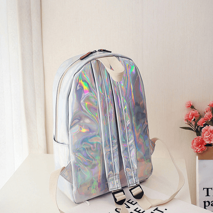 Women Reflective Laser Letter Personality Handbag Backpack - MRSLM