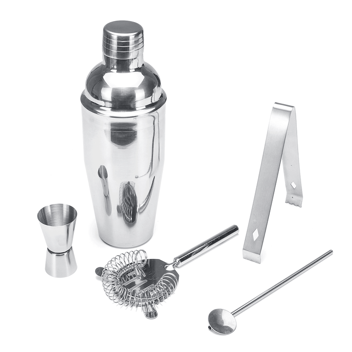 Stainless Steel Cocktail Shaker Mixer Drink Bartender Martini Tools Bar Set Kit - MRSLM