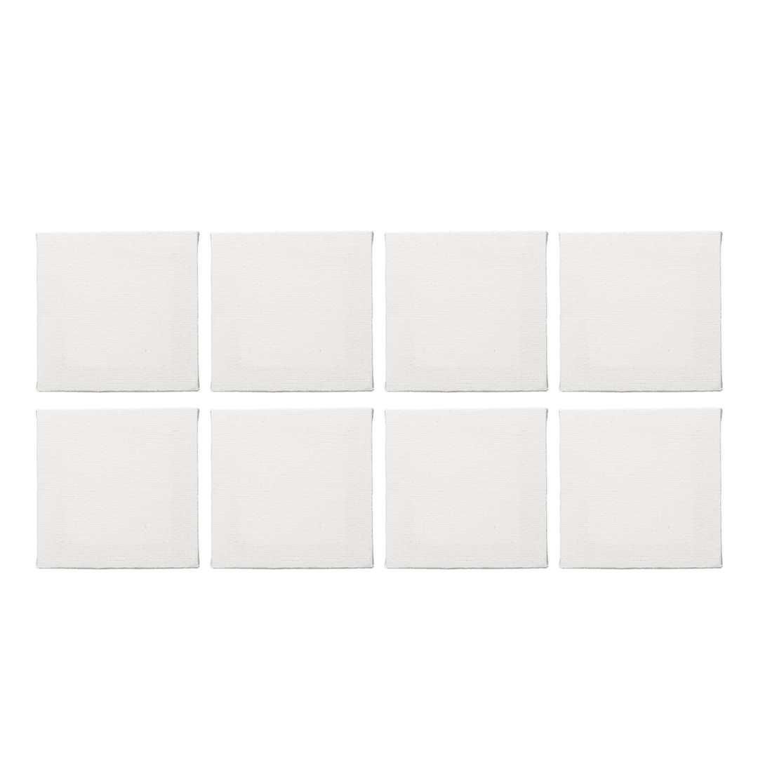 8PCS White Mini Blank Canvas Acrylic Paintings Frame Oil Paint Artist Square Art Sketch Boards Square Canvas - MRSLM