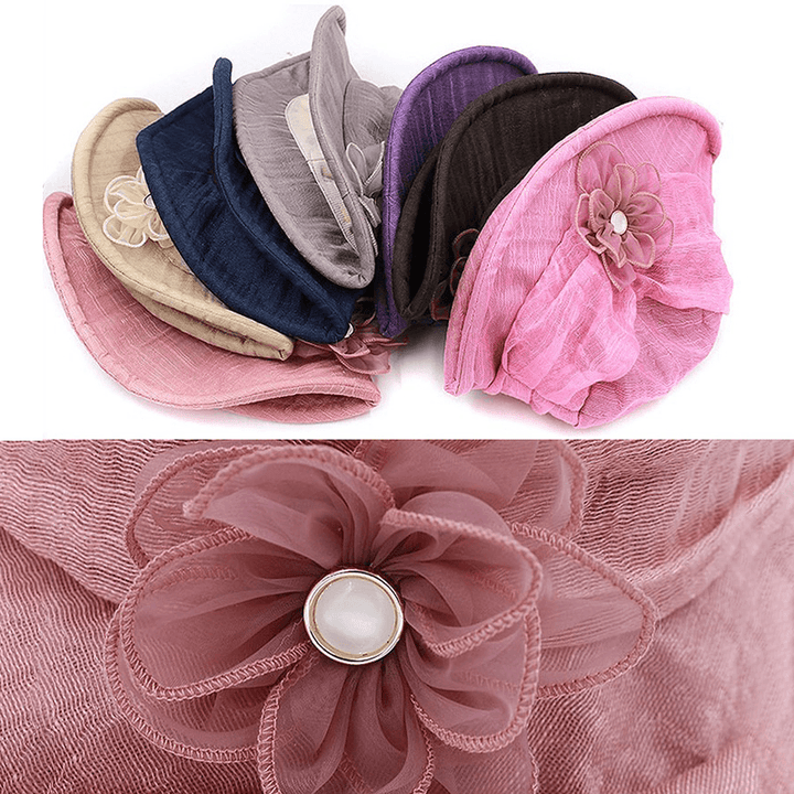 Women Chiffon Breathable UV Protection Bucket Cap - MRSLM