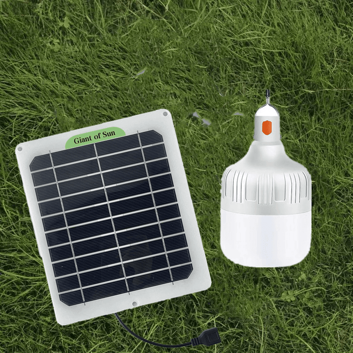 60W 12V Solar Panel USB with LED Light Bulb Monocrystalline Silicon Solar Power Stabilizer Panel - MRSLM