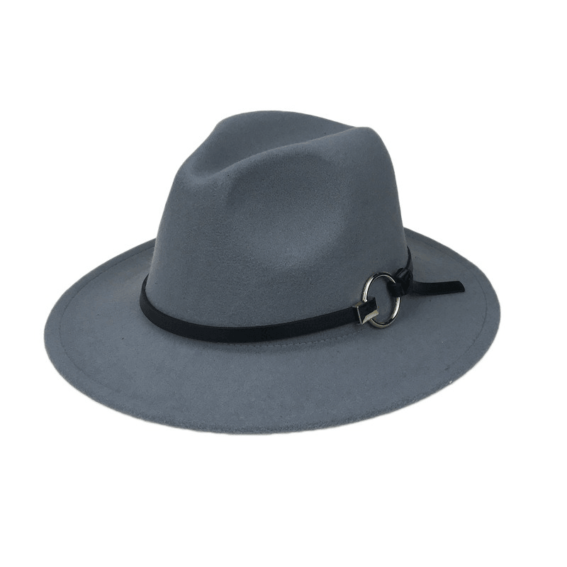 Men Women Vintage Felt Panama Style Beach Hat England Wide Brimmed Top Hat - MRSLM