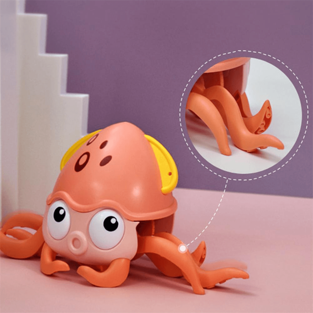 Amphibious Drag and Playing Octopus on the Chain Bathroom Water Toys Matchmaking Baby Crabs Clockwork Bath Toys Walking Octopus - MRSLM