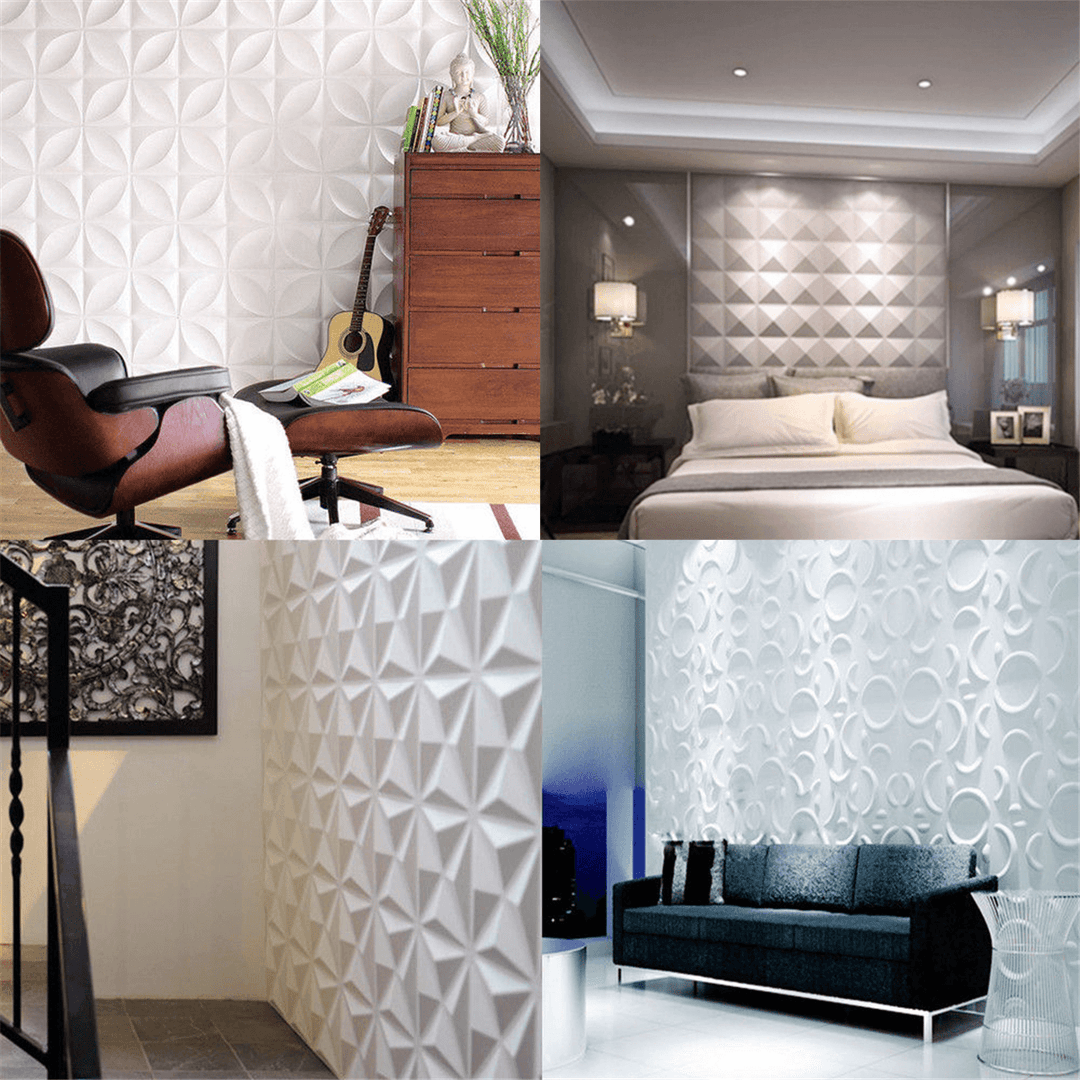 12Pcs/Set 3D Wall Panel Decoration Ceiling Tiles Wall Paper Background Decor - MRSLM