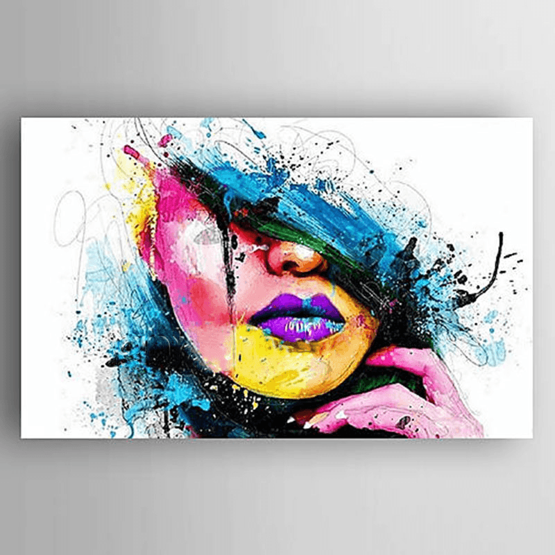 Hand Painted Oil Paintings People Modern Stretched on Canvas Wall Art for Home Decoration - MRSLM