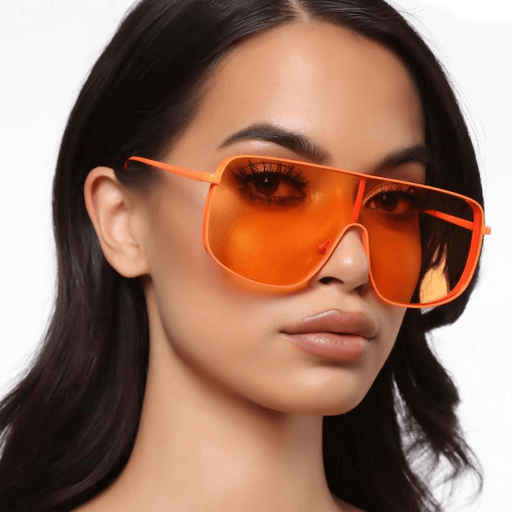 One-Piece Sunglasses Female Personality Color Glasses Ins Street Fashion Trendy Sunglasses - MRSLM