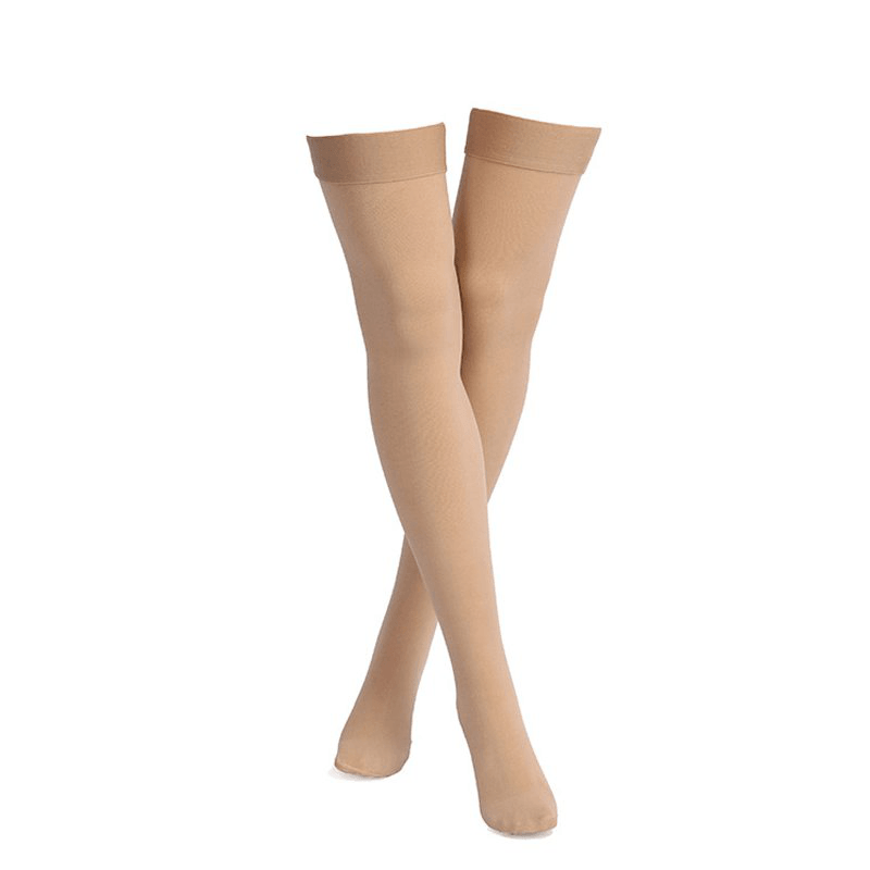 Skin Color anti Skid Compression Thigh Stocking Prevent Varicose Vein Socks Pain Relief Close Toe - MRSLM