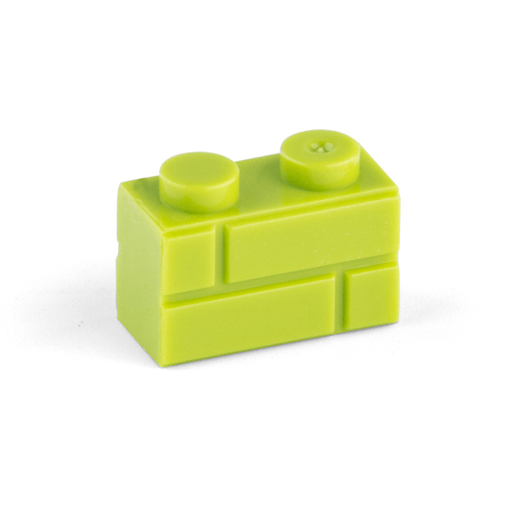 Small Particle High Brick 1X2 Grid Pattern City Wall Building Block - MRSLM