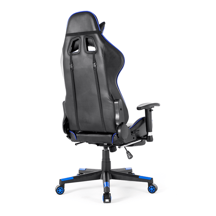 Racing Style Ergonomic High-Back Computer Gaming Chair 90°-180° Reclining Internet Cafe Seat Household Folding Armchair with Footrest Office - MRSLM