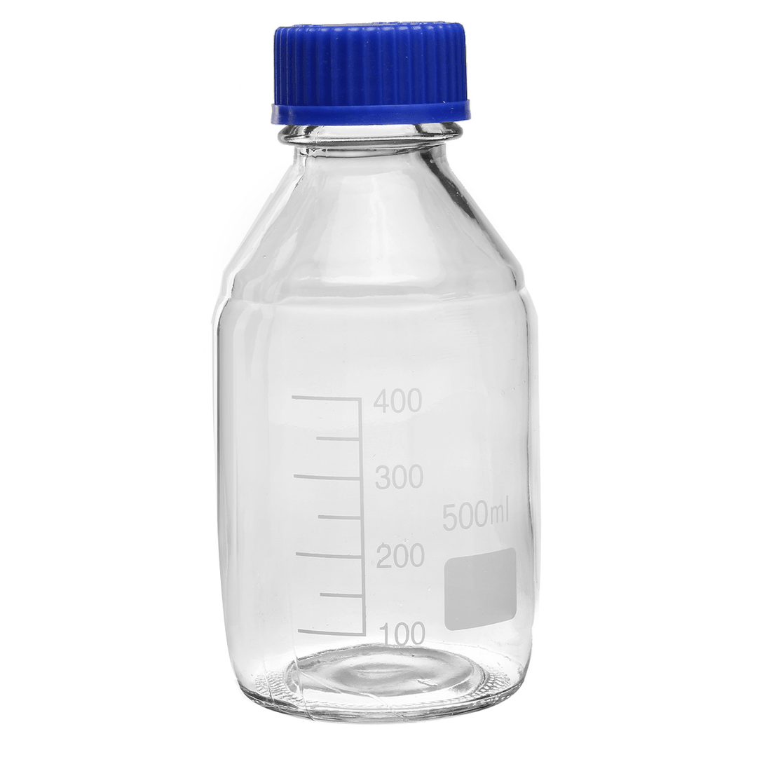 100/250/500Ml Borosilicate Glass Clear Reagent Bottle Blue Screw Cap Lab Storage Bottle - MRSLM