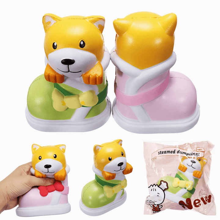 Squishyshop Puppy in Boots Jumbo Dog Shoes Squishy Slow Rising with Packaging Collection Gift Decor - MRSLM