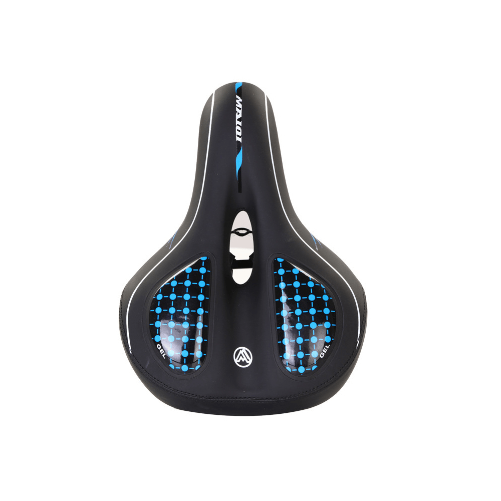 Comfortable Bike Seat Hollow-Carved Memory Foam Padded Leather Bike Saddle Bicycle Soft Cushion Cycling Bike Seat - MRSLM