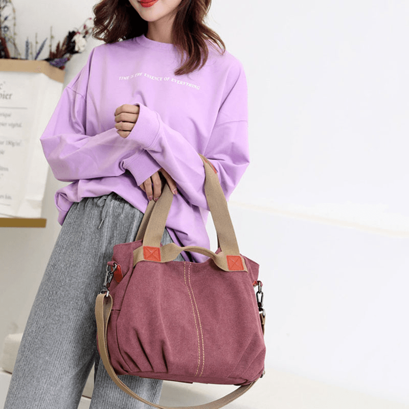 Women Large Capacity Canvas Handbag Shoulder Bag Crossbody Bags - MRSLM