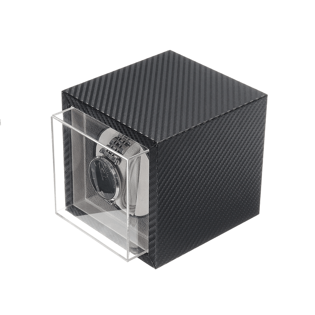 Automatic Watch Winder Case Mute Motor Carbon Fiber Watches Display Box Storage - MRSLM