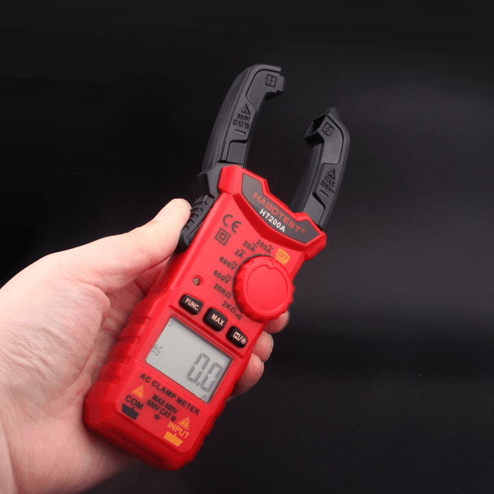 HT200A High Accuracy Mini Digital AC DC Clamp Meter Voltage Current Measurement Amper Clamp Meter - MRSLM