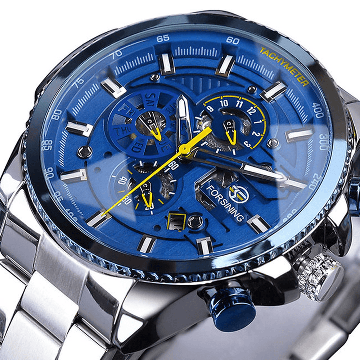 Forsining GMT1137 Fashion Men Watch Luminous Week Month Display Automatic Mechanical Watch - MRSLM