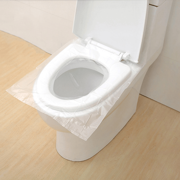 Ipree® 10 Pcs Disposable Toilet Seat Cover Maternal PE Membrane Transparent Travel Toilet Pad Paper Padded Cushion Paper - MRSLM