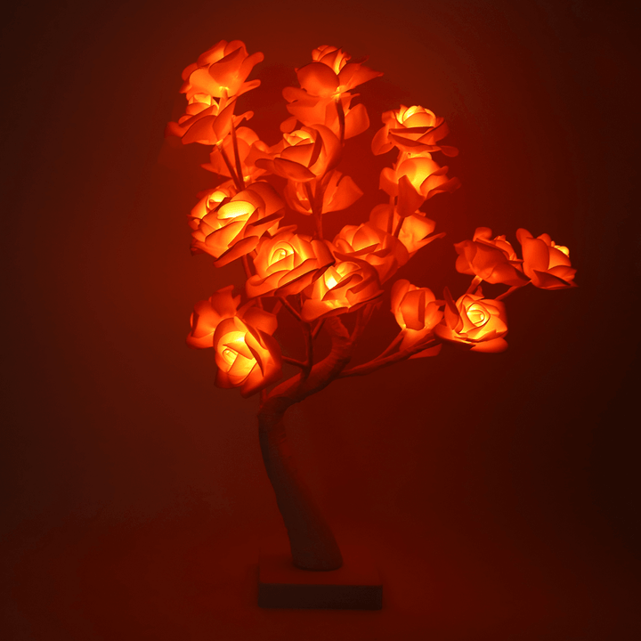 Battery Powered USB LED Rose Flower Fairy Tree Light Home Party Decoration Lamp - MRSLM