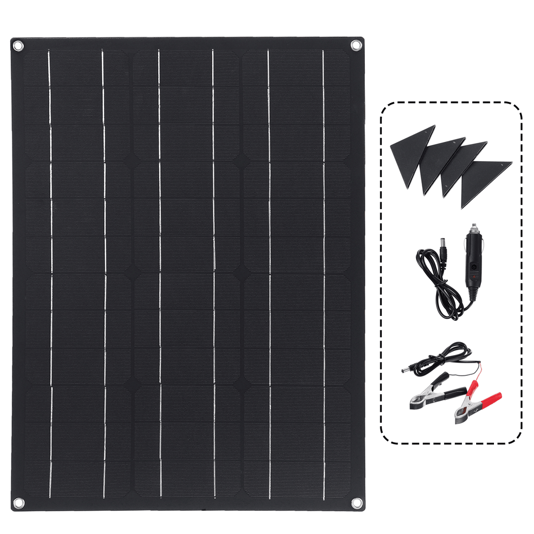 40W Solar Panel Matte Texture Car Emergency Charger with 4 Protective Corners Dual USB+DC - MRSLM