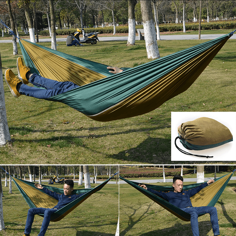 Outdoor Camping Hammock Parachute Cloth Lightweight Nylon Portable Hammock for 1-2 People 260 X 140CM - MRSLM