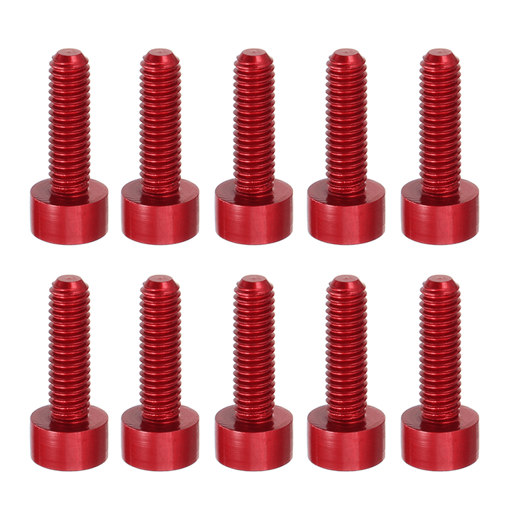 Suleve™ M3AH2 10Pcs M3X10Mm Hex Socket Cap Head Screws 7075 Aluminum Alloy Red - MRSLM