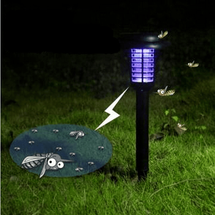 Garden Solar Power LED Mosquito Killer Lamp Yard Plastic Waterproof Lawn Light - MRSLM