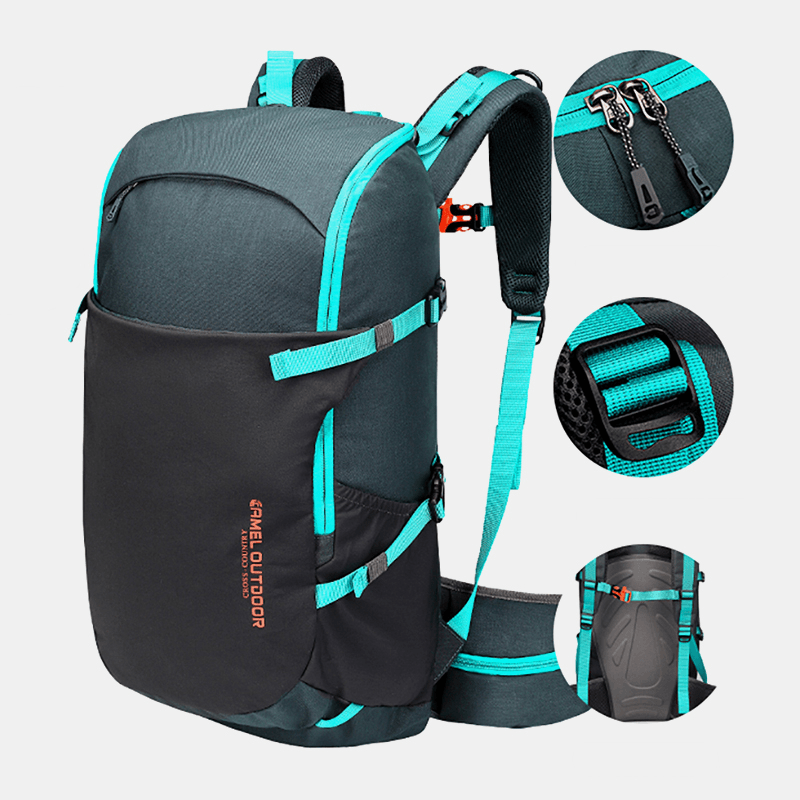 Men 30L Polyester Waterproof Light Weight Large Capacity Sport Hiking Travel Backpack - MRSLM