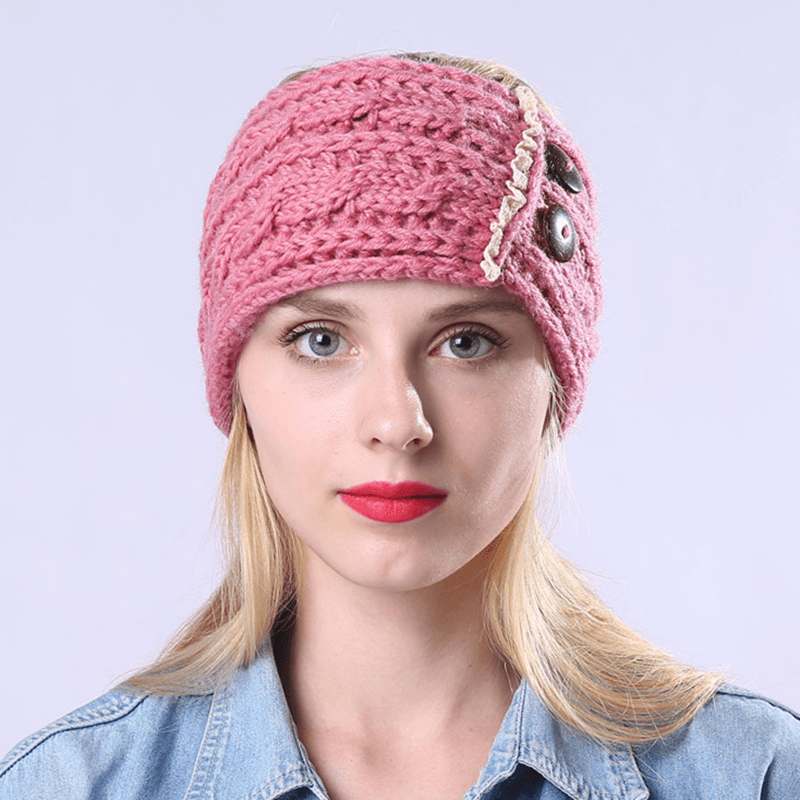 Women Winter Earmuffs Ponytail Knit Beanie Caps - MRSLM