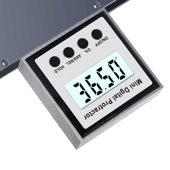 Digital Inclinometer 0-360 Stainless Steel Electronic Protractor Digital Bevel Box Angle Gauge Meter Magnets Base Measuring Tool - MRSLM