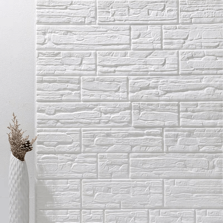 70X77Cm 3D Brick Wall Sticker Wallpaper Decor Foam Waterproof Wall Covering Wallpaper DIY Background - MRSLM