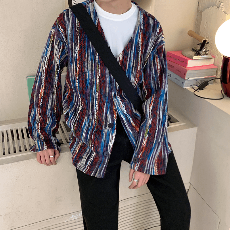 Spring 2021 Japanese Knit Jacket Male Korean Trend Cardigan Sweater - MRSLM