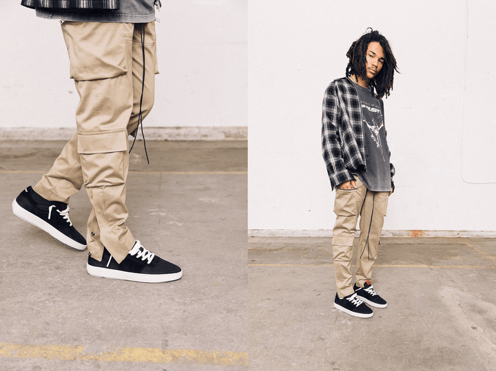 Loose Drawstring Hem-Breasted Multi-Pocket Cargo Casual Pants - MRSLM