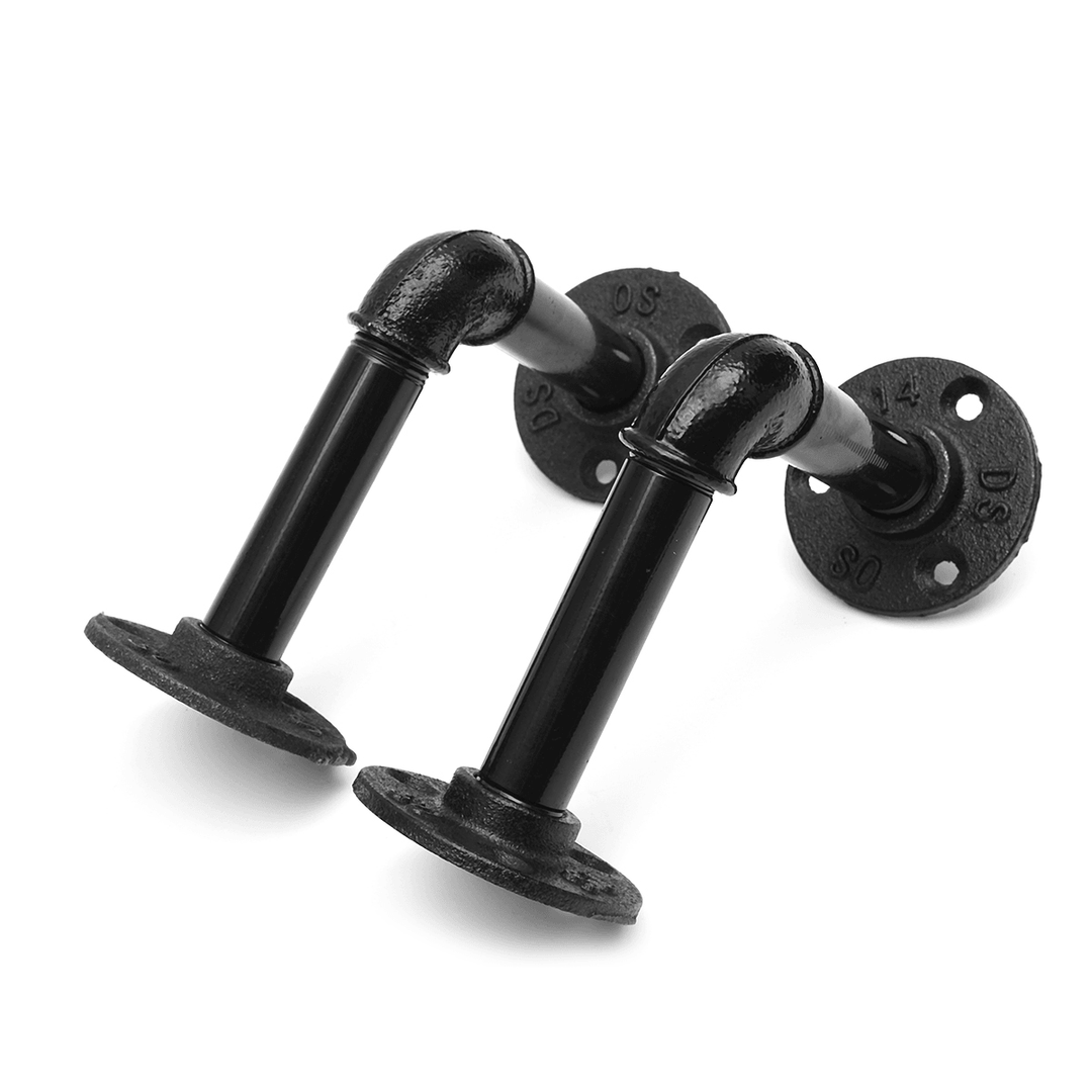 KING DO WAY 2PCS Pipe Brackets Industrial Shelf Bracket for Book - MRSLM