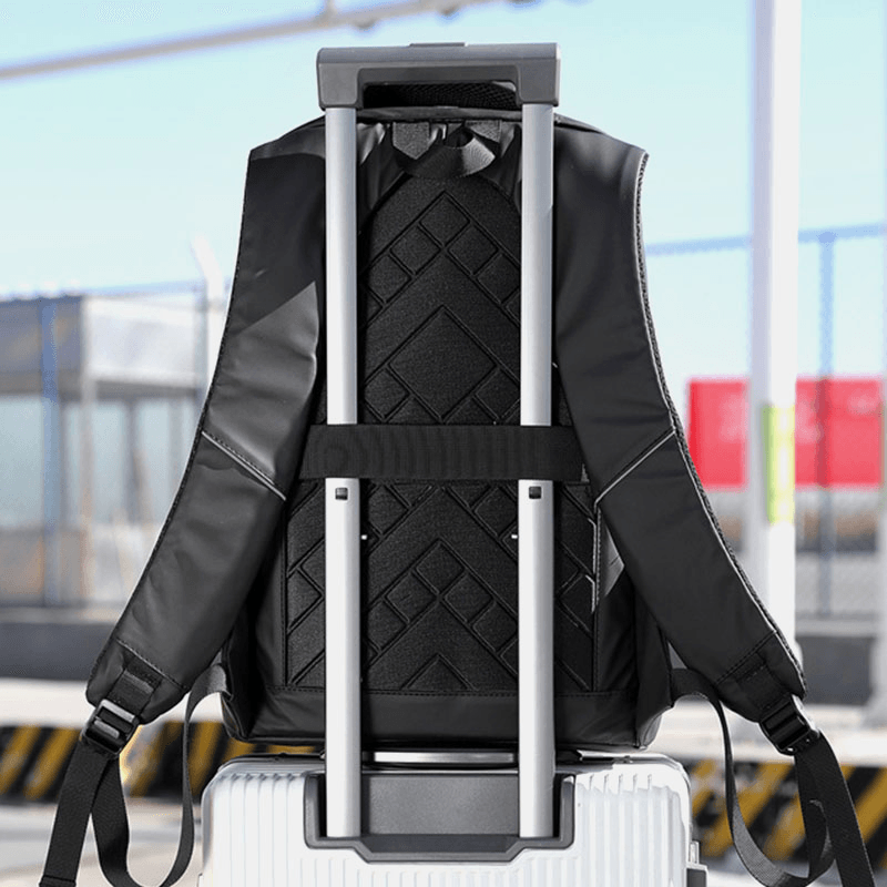 Men USB Charging Outdoor Nylon Travel Waterproof Large Capacity 13 Inch Laptop Bag Travel Bag Backpack - MRSLM