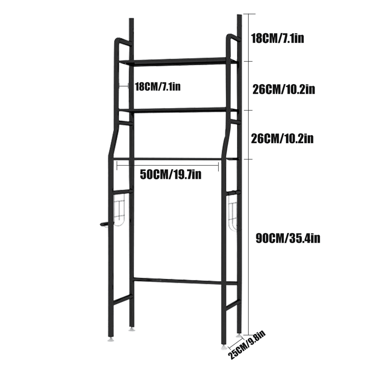 3 Tier Kitchen Storage Rack over Toilet Bath Laundry Washing Machine Towel Shelf - MRSLM